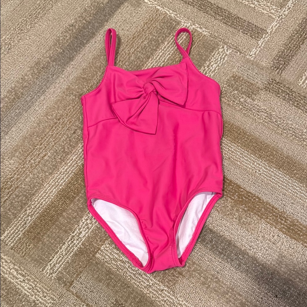 Pink One-Piece Swimsuit with Bow